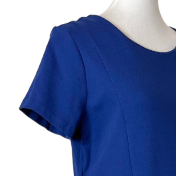 Banana Republic Dress Shift Ponte Knit Short Sleeve Pockets Blue Women’s Size 12 - Picture 9 of 12